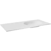 Balmani Tablo Oval vasque asymétrique droite Solid Surface blanc mat 120 x 55 cm