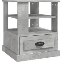 vidaXL Table d'appoint gris béton 50x50x60 cm bois d'ingénierie