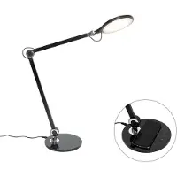 QAZQA Lampe de table design noire avec LED, variateur tactile et chargeur par induction - Don