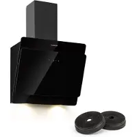 Klarstein Aurica Hotte aspirante 60cm + 2 filtres recyclage d'air 620m³/h noir