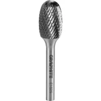 Graphite HM Fraise à métaux, ovale, type E, tige 6 x 45 mm, pour meuleuse, pour aluminium, plastique