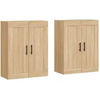 vidaXL Armoires murales 2 pcs. chêne Sonoma bois composite
