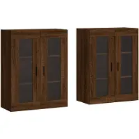 vidaXL Armoires murales 2 pcs. Brun imitation chêne Matériau dérivé du bois
