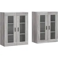 vidaXL Armoires murales 2 pcs. Gris Sonoma Matériau dérivé du bois