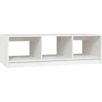 vidaXL Table basse blanche 110x50x34 cm pin massif