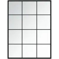 vidaXL Miroir mural noir 80x60 cm métal