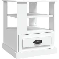 vidaXL Table d'appoint blanc 50x50x60 cm bois d’ingénierie