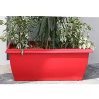 Riviera Pot de Plante Rectangulaire Rouge Riviera en Plastique 80 x 40 cm