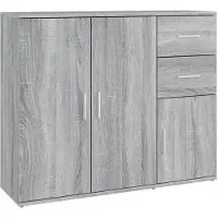vidaXL Sideboard Gris Sonoma 91x29,5x75 cm Bois composite