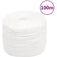 vidaXL Corde de bateau Blanc complet 8 mm 100 m Polypropylène