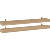 vidaXL Étagères murales 2 pcs 110x15x4 cm bois de teck massif
