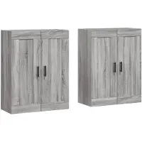 vidaXL Armoires murales 2 pcs. Gris Sonoma Matériau dérivé du bois
