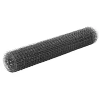 vidaXL Clôture en fil de fer acier avec revêtement PVC 10x1 m Gris
