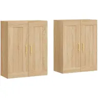 vidaXL Armoires murales 2 pcs. chêne Sonoma bois composite