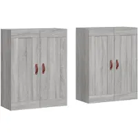 vidaXL Armoires murales 2 pcs. Gris Sonoma Matériau dérivé du bois