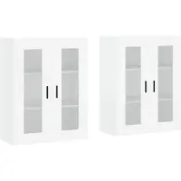 vidaXL Armoires murales 2 pcs. Blanc Bois composite