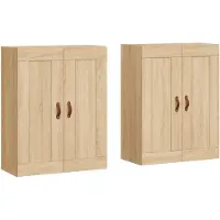vidaXL Armoires murales 2 pcs. chêne Sonoma bois composite