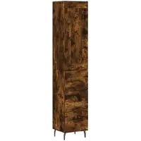 vidaXL Highboard chêne fumé 34,5x34x180 cm bois composite