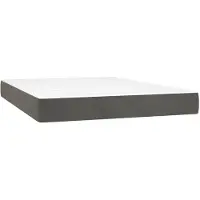 vidaXL Matelas à ressorts ensachés gris foncé 140x200x20 cm velours
