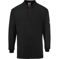 Portwest FR10 Polo à manches longues ignifugé et antistatique Black Gr. XL