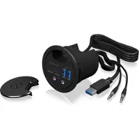 Icy Box IB-HUB1403B - Concentrateur (hub) - 2 x SuperSpeed USB 3.0 + 2 x USB-C - possibilité de montage encastré