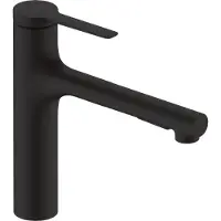 Hansgrohe robinet de cuisine Zesis M33, monocommande, finition noir mat, douchette extractible, 2 jets, système sBox lite