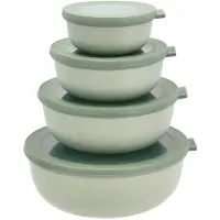 Mepal - Cirqula Low Bowl Set Of 4 - Nordic Sage, Boîte de conservation, Vert