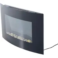 HOMCOM HOMdotCOM - Cheminée Murale Électrique - AVEC télécommande - 1800 Watt - Noir