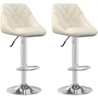 vidaXL Tabouret de bar 2 pcs. Velours crème
