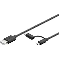Goobay Câble USB 2.0 USB C vers Micro B 2.0 noir 1 m