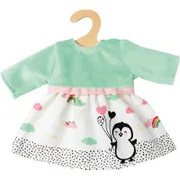 Heless Robe de poupée pingouin à pois, taille 28-35cm