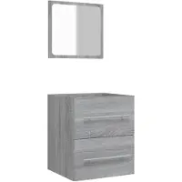 vidaXL Armoire de salle de bain avec miroir Gris Sonoma 41x38,5x48 cm