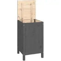 vidaXL Boîte à linge Gris 44x44x76 cm Bois massif de pin