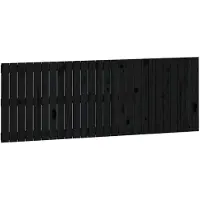 vidaXL Tête de lit murale noire 166x3x60 cm pin massif