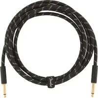 Fender câble dinstrument Deluxe de 3 mètres avec connecteurs droits tweed noir