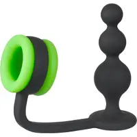 Ouch! Glow in the Dark Chapelet Anal Avec Anneau Pénien 11 Cm