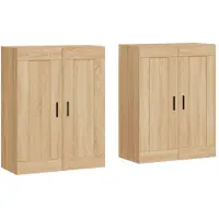vidaXL Armoires murales 2 pcs. chêne Sonoma bois composite
