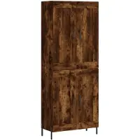 vidaXL Highboard chêne fumé 69,5x34x180 cm bois composite