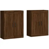 vidaXL Armoires murales 2 pcs. Brun imitation chêne Matériau dérivé du bois