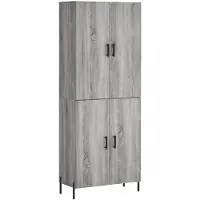 vidaXL Highboard Gris Sonoma 69,5x34x180 cm Matériau dérivé du bois