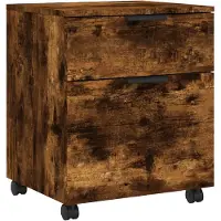 vidaXL Classeur mobile avec roues Chêne fumé 45x38x54 cm Bois