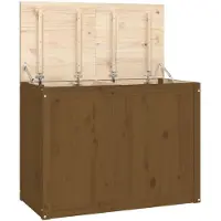 vidaXL Boîte à linge Marron miel 88,5x44x66 cm Bois massif de pin