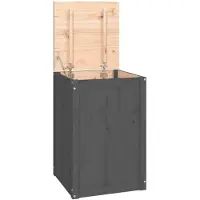 vidaXL Boîte à linge Gris 44x44x66 cm Bois massif de pin