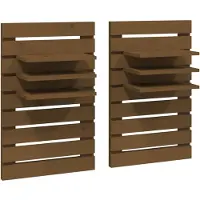 vidaXL Étagères de chevet murales 2 pcs Marron miel Bois de pin massif