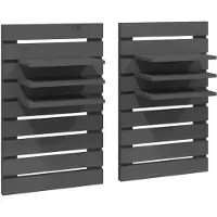 vidaXL Étagères de chevet murales 2 pcs Gris Bois de pin massif