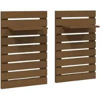 vidaXL Étagères de chevet murales 2 pcs Marron miel Bois de pin massif