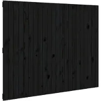 vidaXL Tête de lit murale noire 140x3x110 cm pin massif