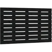 vidaXL Tête de lit murale noire 81x3x63 cm pin massif