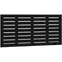 vidaXL Tête de lit murale noire 146x3x63 cm pin massif