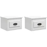 vidaXL Tables de chevet murales 2 pcs blanc brillant 41,5x36x28 cm